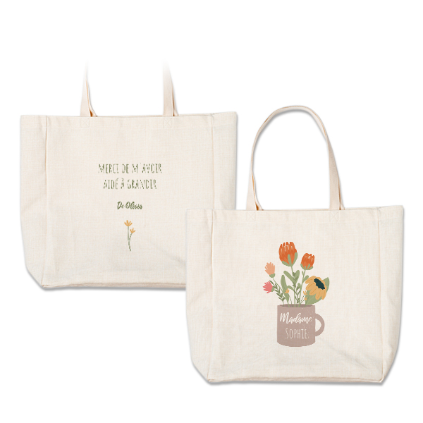 Tote bag grande taille écru