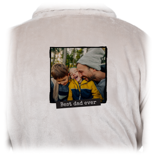 Dressing Gown sand-coloured with print back