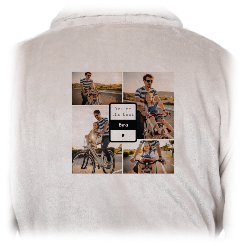 Dressing Gown sand-coloured with print back