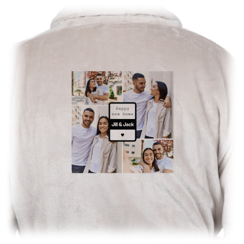 Dressing Gown sand-coloured with print back