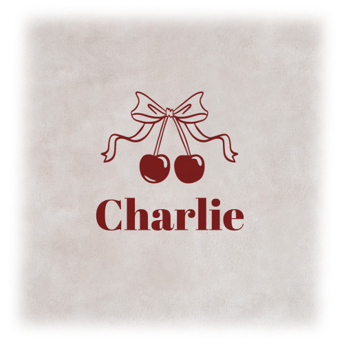 Vintage Cherry Love Text - Only