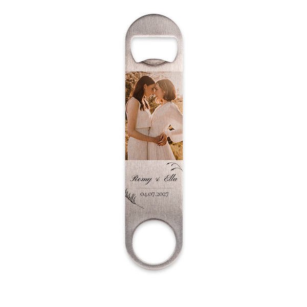 Bottle opener steel with print