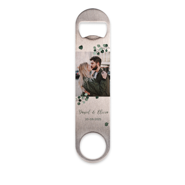 Bottle opener steel with print