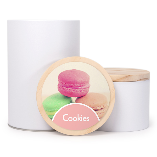 Tin jar wooden lid sticker large (set of 2) Tin jar wooden lid sticker large (set of 2)