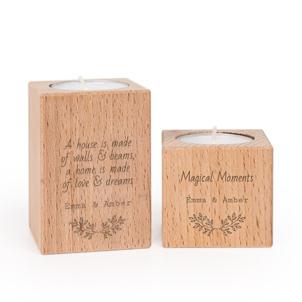 Bougeoir en bois - Lot de 2 Bougeoir en bois - Lot de 2