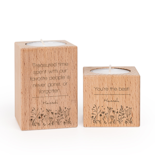 Bougeoir en bois - Lot de 2 Bougeoir en bois - Lot de 2