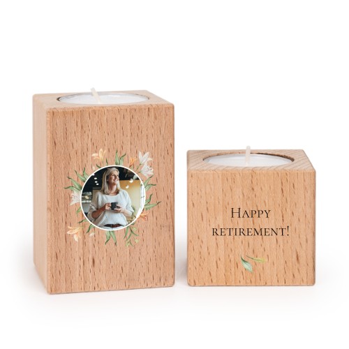 Bougeoir en bois avec photo (lot de 2) Bougeoir en bois avec photo (lot de 2)