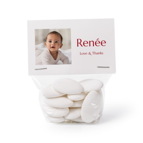 Red Text Small Photo