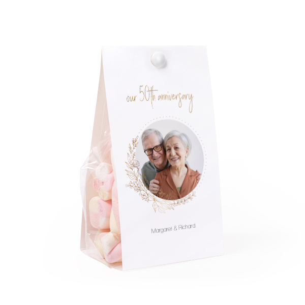 Candy bag with photo-wrapping and split pin - set of 12