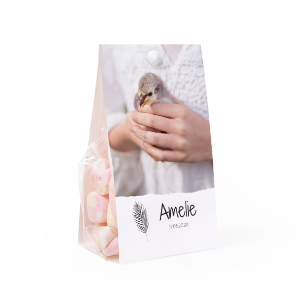 Candy bag with photo-wrapping and split pin - set of 12