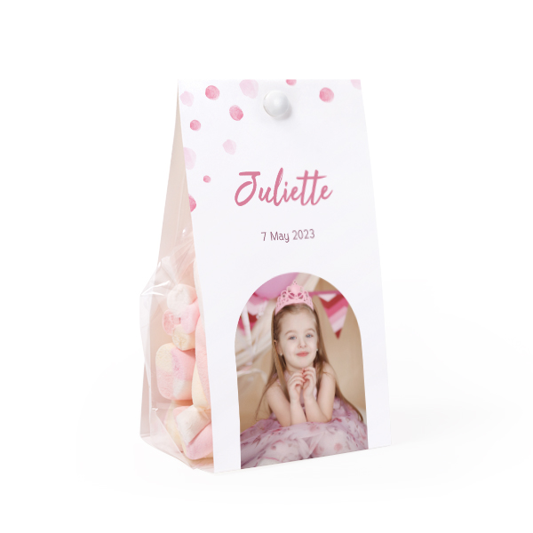 Candy bag with photo-wrapping and split pin - set of 12