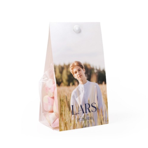 Candy bag with photo-wrapping and split pin - set of 12