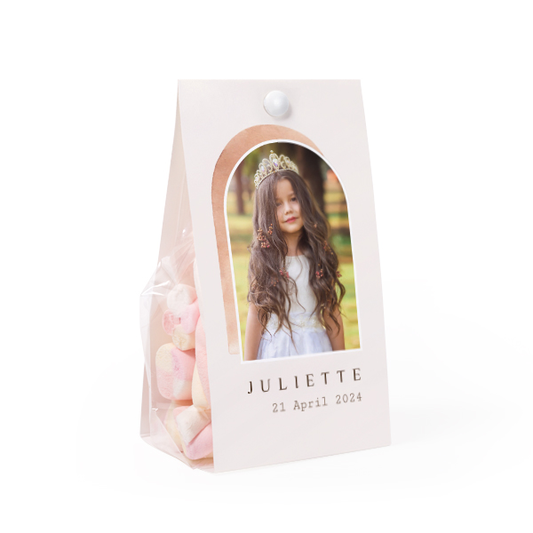 Candy bag with photo-wrapping and split pin - set of 12