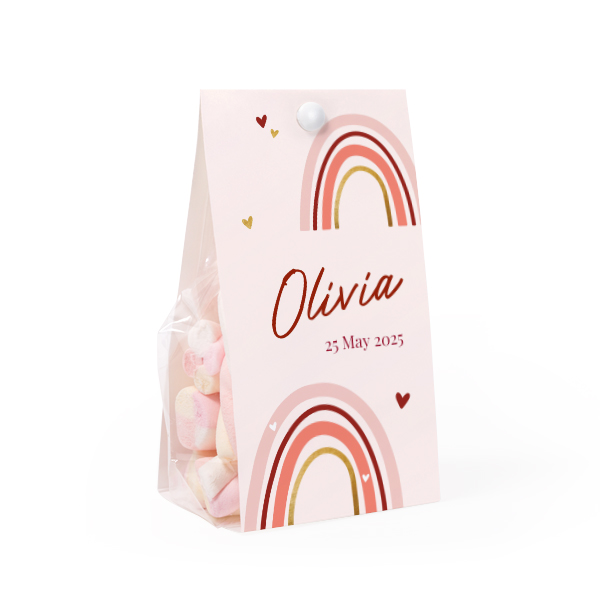 Candy bag with photo-wrapping and split pin - set of 12