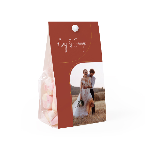 Candy bag with photo-wrapping and split pin - set of 12