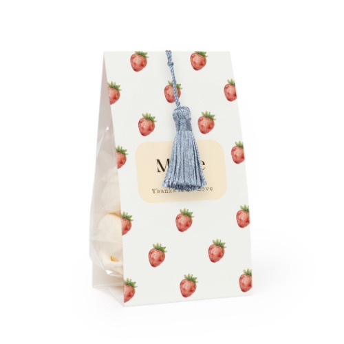 Snoepzakwikkel met zilverblauwe franje - Set van 12