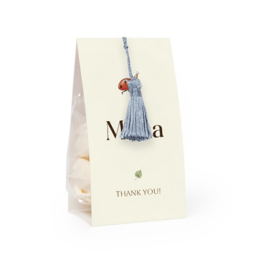 Godtepose med fotoomslag og sølvblå dusk - 12 stk