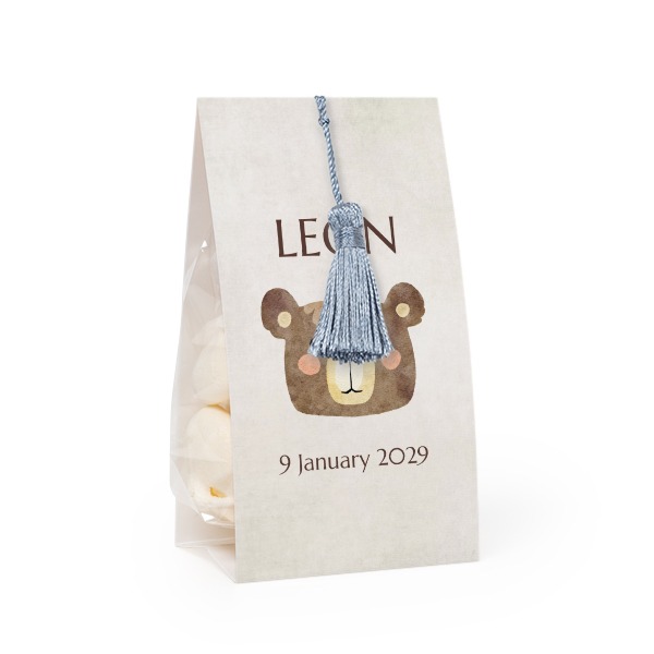 Ballotins à bonbons avec pampille bleu argenté - lot de 12 Ballotins à bonbons avec pampille bleu argenté - lot de 12