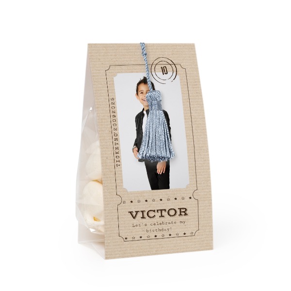 Set Geschenktüten mit silberblaufarbener Quaste - 12 Stk. Set Geschenktüten mit silberblaufarbener Quaste - 12 Stk.