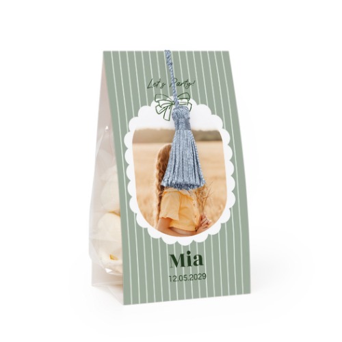 Set Geschenktüten mit silberblaufarbener Quaste - 12 Stk. Set Geschenktüten mit silberblaufarbener Quaste - 12 Stk.