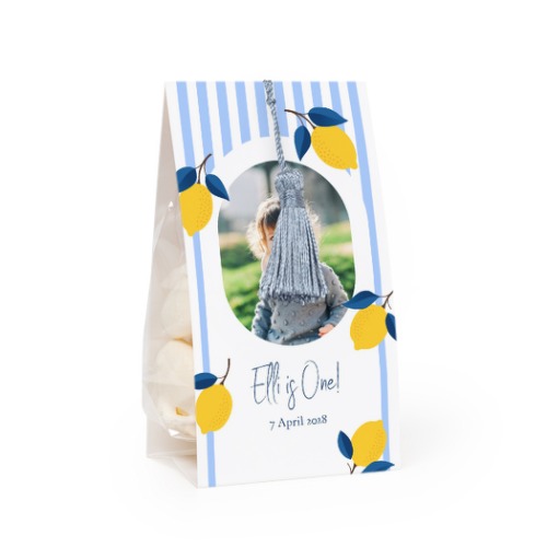 Ballotins à bonbons avec pampille bleu argenté  - lot de 24