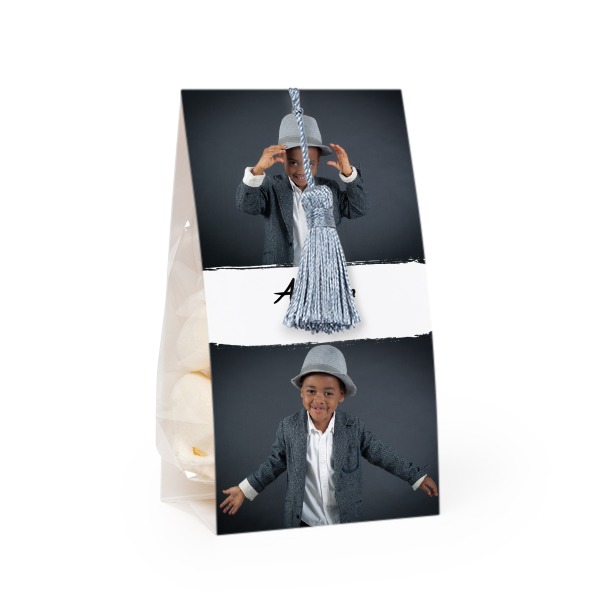 Set Geschenktüten mit silberblaufarbener Quaste - 24 Stk.