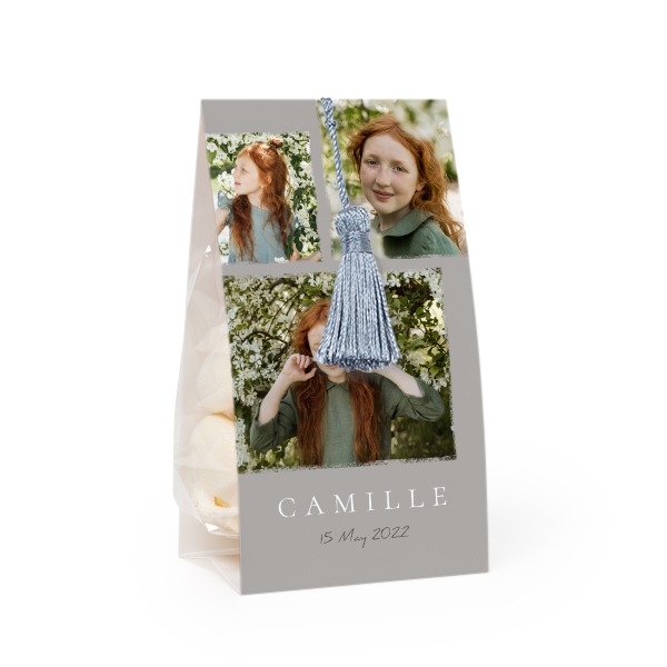 Set Geschenktüten mit silberblaufarbener Quaste - 24 Stk.