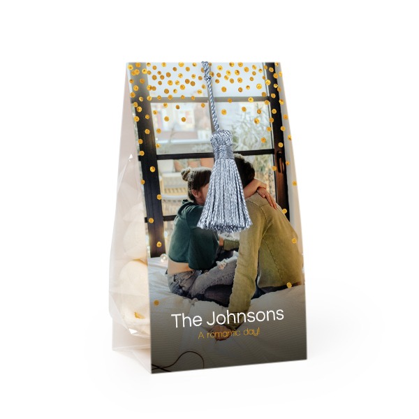 Ballotins à bonbons avec pampille bleu argenté  - lot de 24