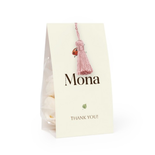 Snoepzakwikkel met magnolia franje - Set van 12