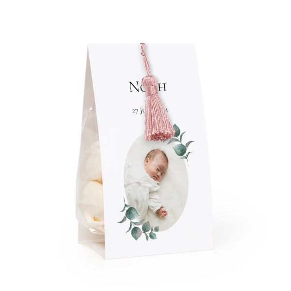 Ballotins Ă  bonbons avec pampille magnolia - lot de 12 Ballotins Ă  bonbons avec pampille magnolia - lot de 12