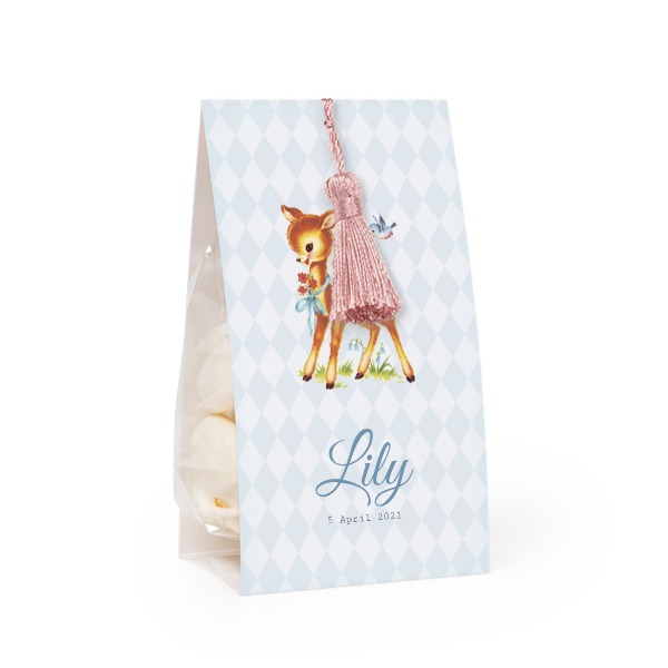 Ballotins à bonbons avec pampille magnolia - lot de 12