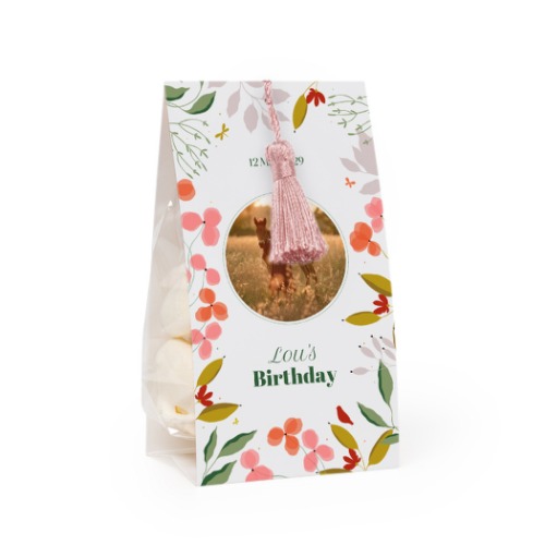 Ballotins à bonbons avec pampille magnolia - lot de 12