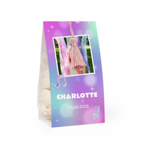 Snoepzakwikkel met magnolia franje - Set van 12