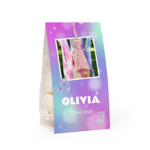 Ballotins à bonbons avec pampille magnolia - lot de 12