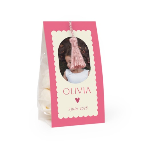 Ballotins à bonbons avec pampille magnolia - lot de 12