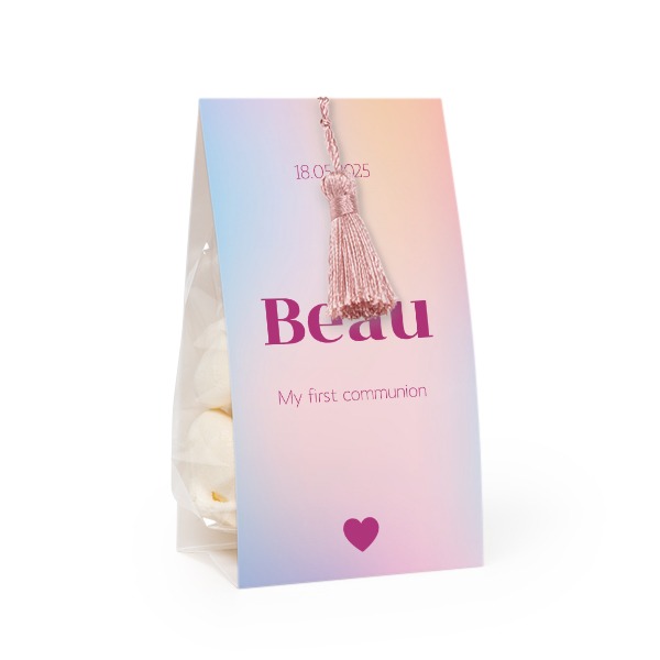 Ballotins à bonbons avec pampille magnolia - lot de 12