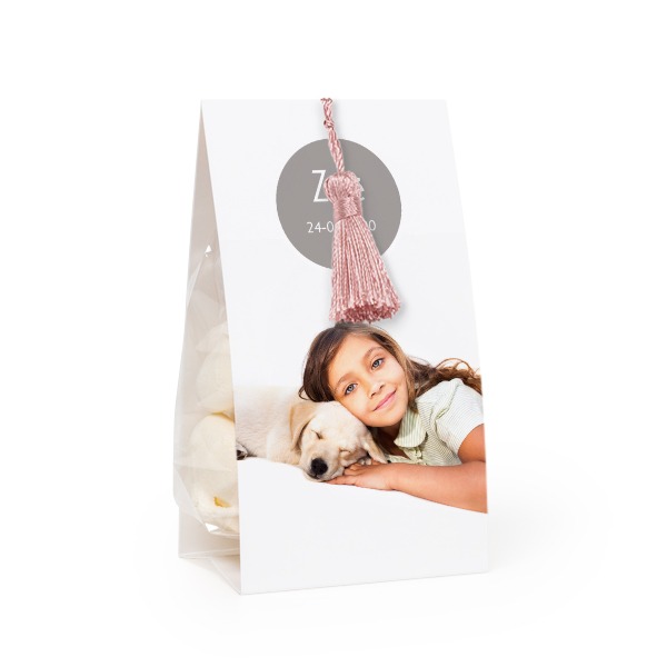 Ballotins à bonbons avec pampille magnolia - lot de 12 Ballotins à bonbons avec pampille magnolia - lot de 12