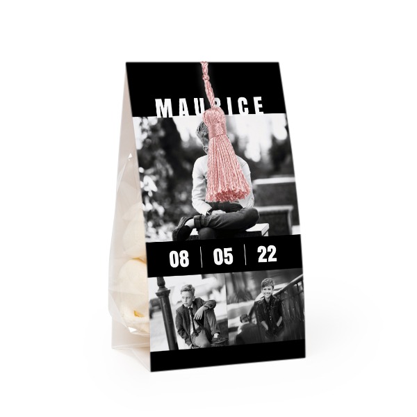 Ballotins Ă bonbons avec pampille magnolia - lot de 12 Ballotins Ă bonbons avec pampille magnolia - lot de 12