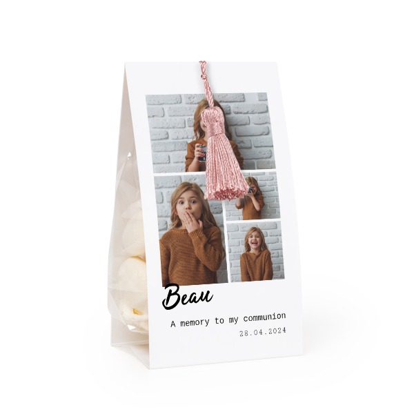 Set Geschenktüten mit magnolienfarbener Quaste - 12 Stk.