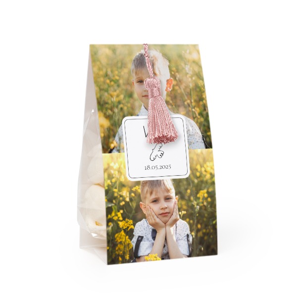 Snoepzakwikkel met magnolia franje - Set van 12