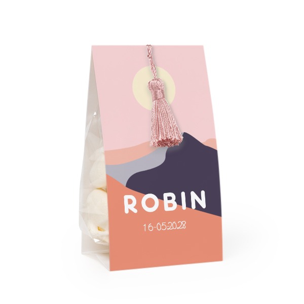 Ballotins Ă bonbon avec pampille magnolia - lot de 24 Ballotins Ă bonbon avec pampille magnolia - lot de 24