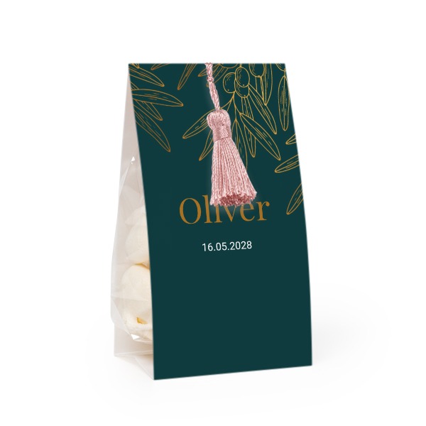 Ballotins à bonbon avec pampille magnolia - lot de 24