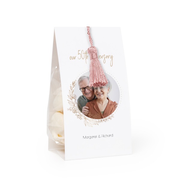 Set Geschenktüten mit magnolienfarbener Quaste - 24 Stk.