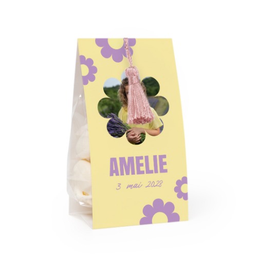 Ballotins à bonbon avec pampille magnolia - lot de 24