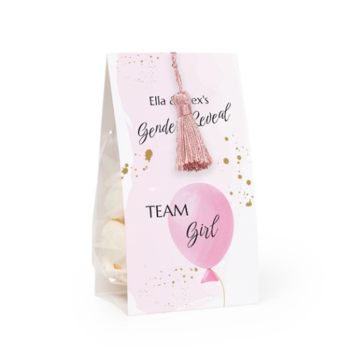 Candy bag with photo-wrapping and magnolia tassel - set of 24