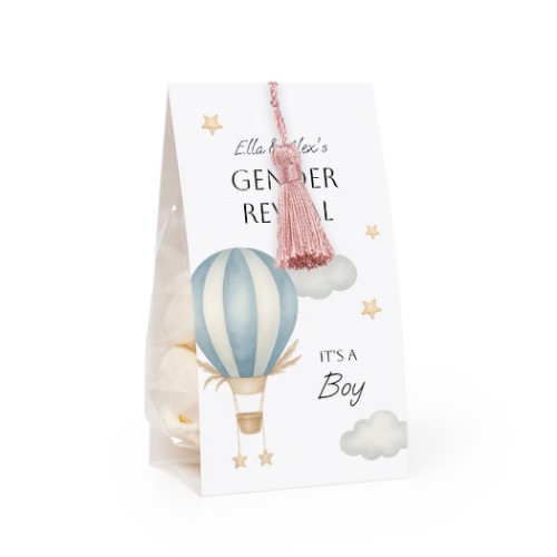 Candy bag with photo-wrapping and magnolia tassel - set of 24