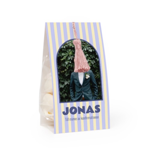 Godispåse med fotoomslag och magnoliafärgad tofs - 24 st