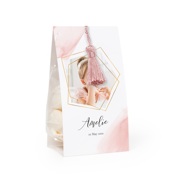 Ballotins à bonbon avec pampille magnolia - lot de 24