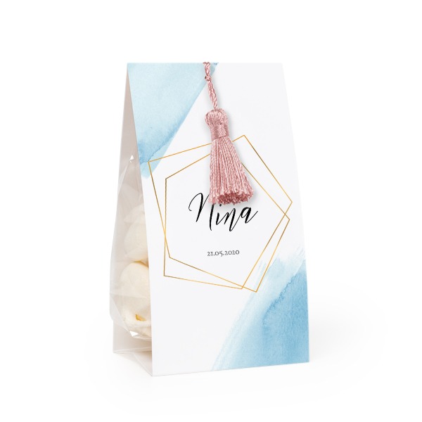 Ballotins à bonbon avec pampille magnolia - lot de 24