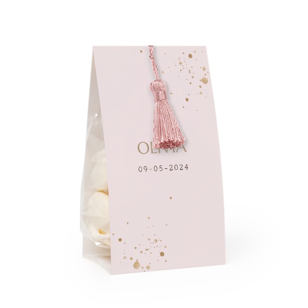 Ballotins Ă bonbon avec pampille magnolia - lot de 24 Ballotins Ă bonbon avec pampille magnolia - lot de 24